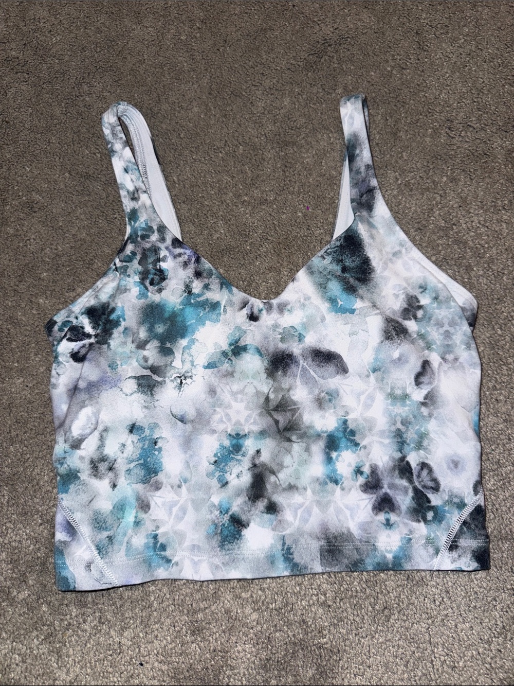 lululemon athletica Blue, Gray & White Floral Align Tank